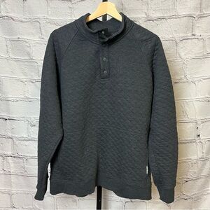 Eddie Bauer Dark Grey Pullover. 1/4 Henley Snap closure